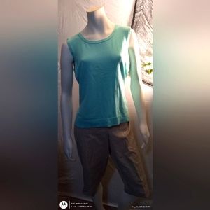 Size 12 teal&tan Capri/ size XL teal sleeveless top
